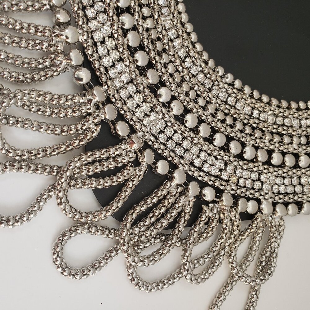 Ashley Stewart Silver Tone Statement Necklace Set - image 3